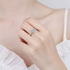 Wholesale Women's 925 Silver Heartshaped Ring With Simulated Diamond And Geometric Styling Electroplated