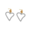 Wholesale Women's 925 Silver Heartshaped Zircon Inlaid Electroplated Earrings
