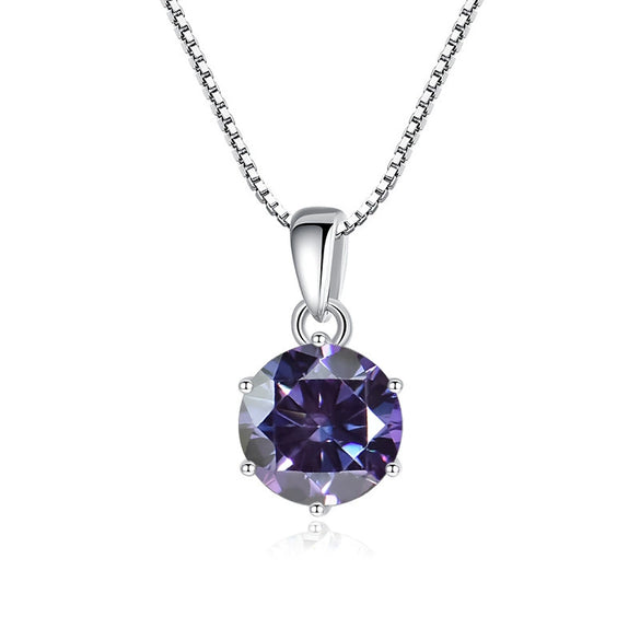 Wholesale Women's Silver Inlaid Round Moissanite Bone Chain Necklace With Animals And Zodiac Pattern