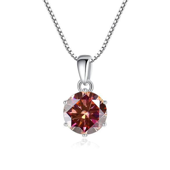 Wholesale Women's Silver Inlaid Round Moissanite Bone Chain Necklace With Animals And Zodiac Pattern