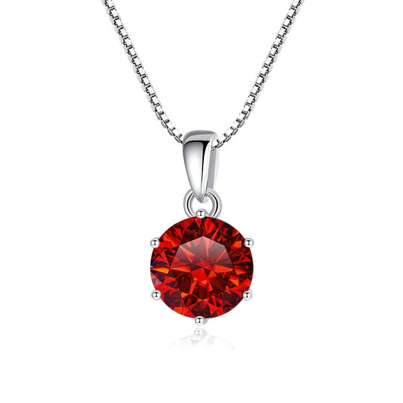 Wholesale Women's Silver Inlaid Round Moissanite Bone Chain Necklace With Animals And Zodiac Pattern