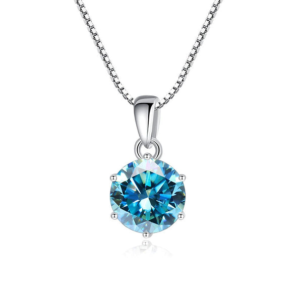 Wholesale Women's Silver Inlaid Round Moissanite Bone Chain Necklace With Animals And Zodiac Pattern