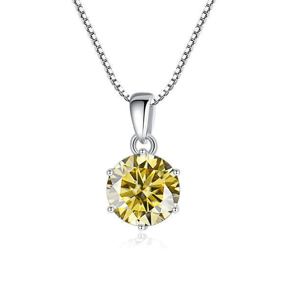 Wholesale Women's Silver Inlaid Round Moissanite Bone Chain Necklace With Animals And Zodiac Pattern