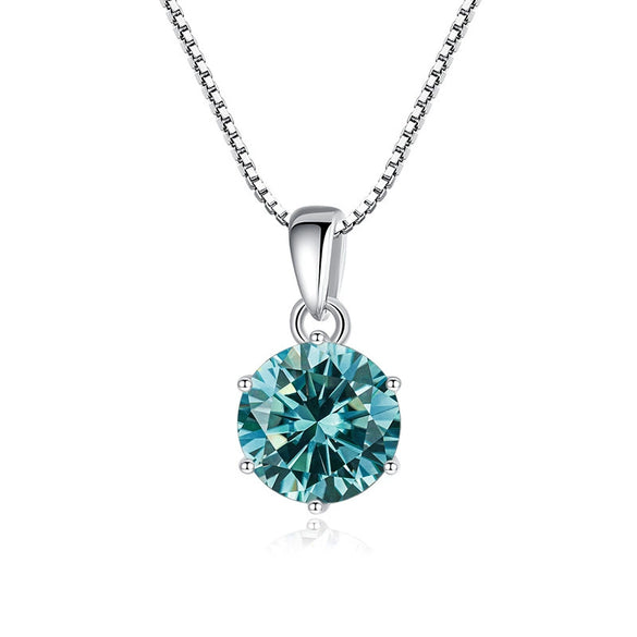 Wholesale Women's Silver Inlaid Round Moissanite Bone Chain Necklace With Animals And Zodiac Pattern