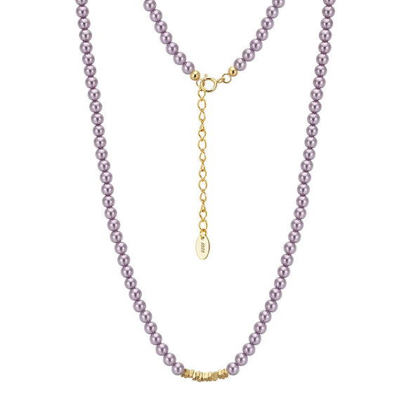 Wholesale Women's Silver Jewelry Geometric Light Luxury Minimalist Style Electroplated Necklace Bracelet Earrings With String Of Pearls Chain