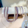 Wholesale Women's Silver Jewelry Geometric Light Luxury Minimalist Style Electroplated Necklace Bracelet Earrings With String Of Pearls Chain