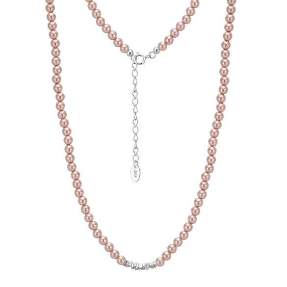 Wholesale Women's Silver Jewelry Geometric Light Luxury Minimalist Style Electroplated Necklace Bracelet Earrings With String Of Pearls Chain