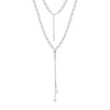 Wholesale Women's Silver Jewelry Geometric Light Luxury Minimalist Style Electroplated Necklace Bracelet Earrings With String Of Pearls Chain