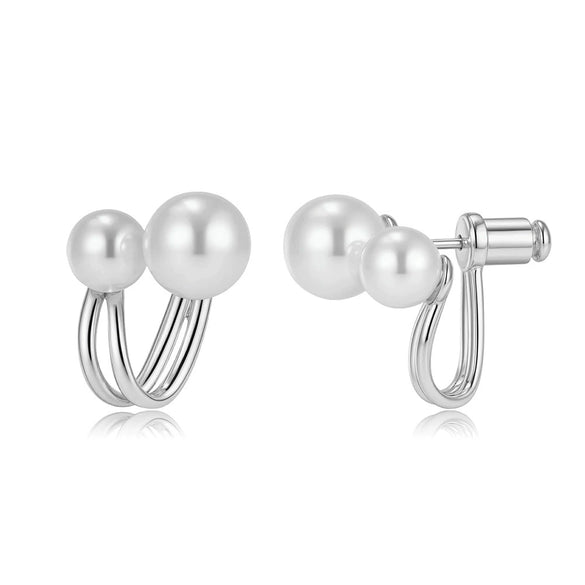 Wholesale Women's Silver Jewelry Geometric Light Luxury Minimalist Style Electroplated Necklace Bracelet Earrings With String Of Pearls Chain