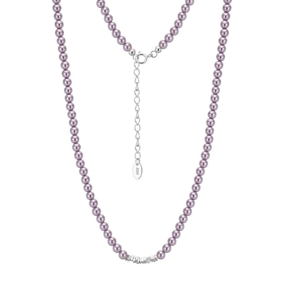Wholesale Women's Silver Jewelry Geometric Light Luxury Minimalist Style Electroplated Necklace Bracelet Earrings With String Of Pearls Chain