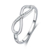 Wholesale Women's 925 Silver Jewelry Infinity Symbol Ring With Diamond And Letters Numbers Text Design