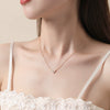 Wholesale Women's 925 Silver Love Heartshaped Pendant Necklace With Micro Diamond And Ushape Design