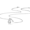 Wholesale Women's Silver Micropaved Water Drop Shape Cross Chain Necklace Light Luxury Style