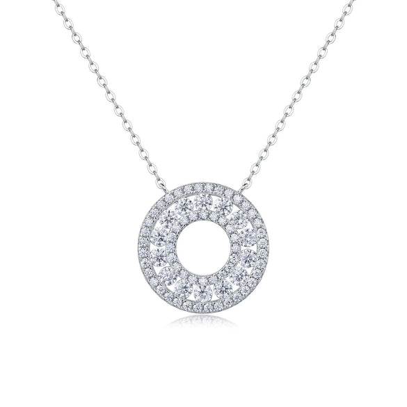 Wholesale Women's 925 Silver Moissanite Inlaid Geometric Fashion Cross Chain Necklace Pendant Accessories