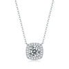 Wholesale Women's Silver 925 Moissanite Inlay Geometric Sweet Style Pendant Necklace With O Word Chain