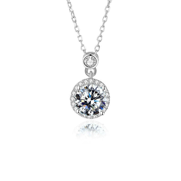 Wholesale Women's 925 Silver Necklace With Moissanite And Geometric Style