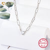 Wholesale Women's 925 Silver Necklace With Star Geometric Pattern Regular Chain And Electroplating Treatment