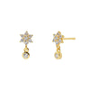 Wholesale Women's Silver Needle And Copper Earrings With Star Pattern And Electroplating Treatment