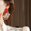 Wholesale Women's 225 Silver Needle Plastic Resin Animal Zodiac Purely Handmade Exaggerated Highend Earrings