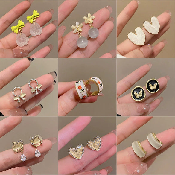 Wholesale Women's 925 Silver Needle Retro Cat's Eye Geometric Earrings With Electroplating Treatment