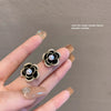 Wholesale Women's 925 Silver Needle Retro Cat's Eye Geometric Earrings With Electroplating Treatment
