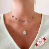 Wholesale Women's 925 Silver Raindrop Shape Geometric Light Luxury Style Necklace With Snake Bone Chain And Copper Pendant Electroplated