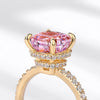 Wholesale Women's 925 Silver Ring Inlaid With High Carbon Diamond Geometric Style 18K Gold Plated