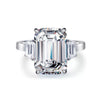 Wholesale Women's 925 Silver Ring With Emerald Cut Pink Diamond Zircon Geometric Style And Electroplating Treatment