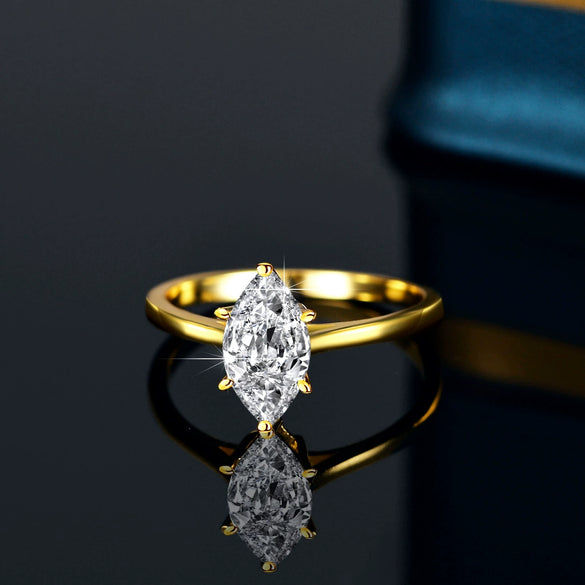 Wholesale Women's 925 Silver Ring With Moissanite Diamond And Geometric Design