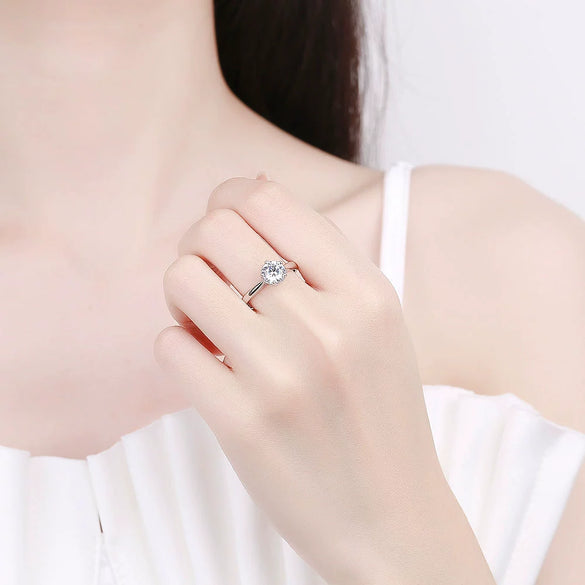 Wholesale Women's 925 Silver Ring With Sunflower Design And Moissanite Electroplated Geometric Style