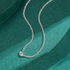 Wholesale Women's 925 Silver Simple Geometric Style Cuban Chain Clavicle Necklace With Simulation Diamond Pendant And Seiko Design