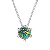 Wholesale Women's Silver Snake Bone Chain Moissanite Necklace With Round Pendant And Animal Zodiac Pattern Set With Precious Stones