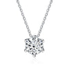 Wholesale Women's Silver Snake Bone Chain Moissanite Necklace With Round Pendant And Animal Zodiac Pattern Set With Precious Stones