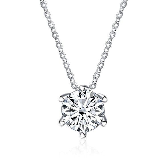 Wholesale Women's Silver Snake Bone Chain Moissanite Necklace With Round Pendant And Animal Zodiac Pattern Set With Precious Stones