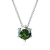 Wholesale Women's Silver Snake Bone Chain Moissanite Necklace With Round Pendant And Animal Zodiac Pattern Set With Precious Stones