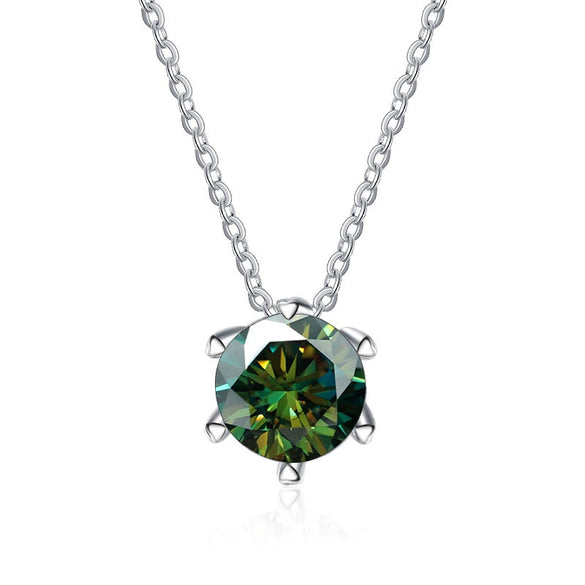 Wholesale Women's Silver Snake Bone Chain Moissanite Necklace With Round Pendant And Animal Zodiac Pattern Set With Precious Stones