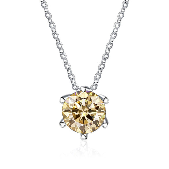 Wholesale Women's Silver Snake Bone Chain Moissanite Necklace With Round Pendant And Animal Zodiac Pattern Set With Precious Stones