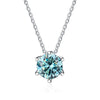 Wholesale Women's Silver Snake Bone Chain Moissanite Necklace With Round Pendant And Animal Zodiac Pattern Set With Precious Stones