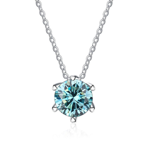 Wholesale Women's Silver Snake Bone Chain Moissanite Necklace With Round Pendant And Animal Zodiac Pattern Set With Precious Stones
