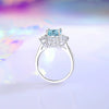 Wholesale Women's Silver 925 Snowflake And Flower Pattern Ring Set With Diamonds