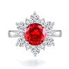 Wholesale Women's Silver 925 Snowflake And Flower Pattern Ring Set With Diamonds