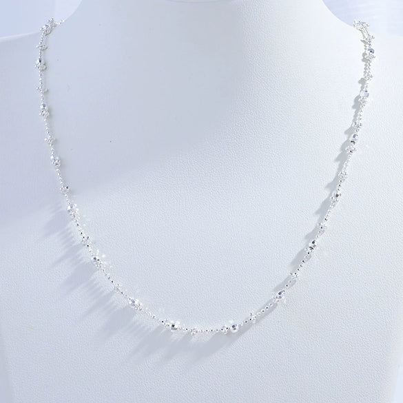 Wholesale Women's Silver 925 Sterling Car Flower Chain Necklace With Geometric U Shape And Electroplating