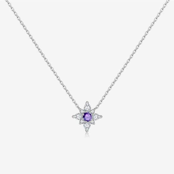 Wholesale Women's Silver 925 Sterling Flower Pendant Clavicle Chain With Geometric Pattern And Electroplated Platinum 18K Gold Design