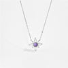 Wholesale Women's Silver 925 Sterling Flower Pendant Clavicle Chain With Geometric Pattern And Electroplated Platinum 18K Gold Design