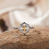 Wholesale Women's Silver 925 Sterling Geometric Style Ring Set With Gems