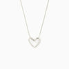 Wholesale Women's Silver 925 Sterling Hollow Heart Geometric Ochain Necklace With Electroplating