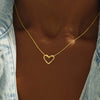 Wholesale Women's Silver 925 Sterling Hollow Heart Geometric Ochain Necklace With Electroplating