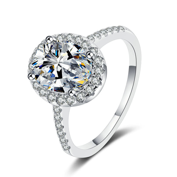 Wholesale Women's 925 Silver Ushaped Moissanite Ring Electroplated Simple Geometric Style