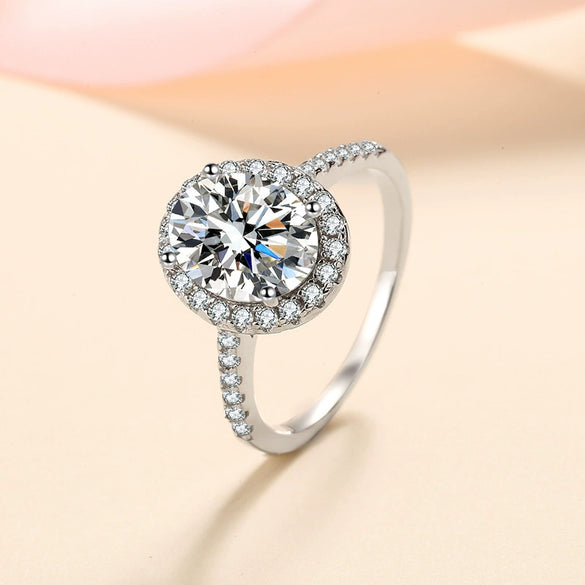 Wholesale Women's 925 Silver Ushaped Moissanite Ring Electroplated Simple Geometric Style