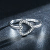 Wholesale Women's 925 Silver Vintage Heartshaped Ring With Diamond